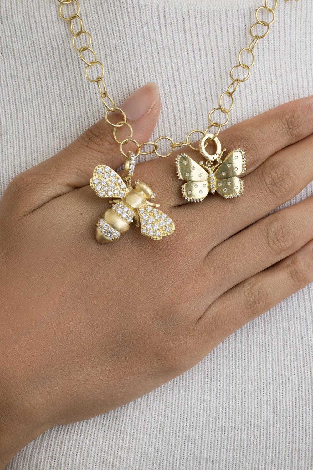 Scattered Diamond Kissing Butterfly Charm - Image 4