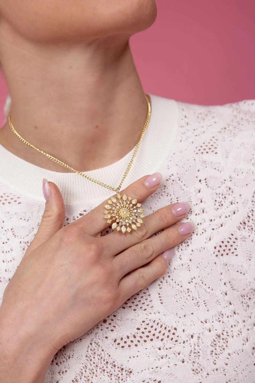 Sunburst Diamond Necklace - Image 2