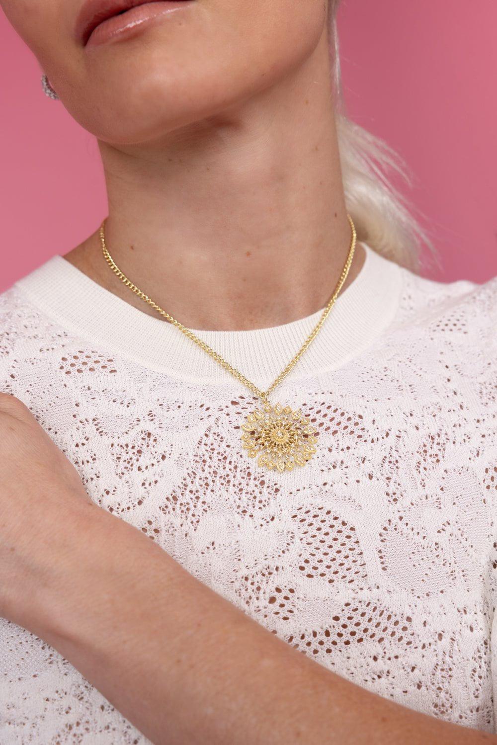 Sunburst Diamond Necklace - Image 4