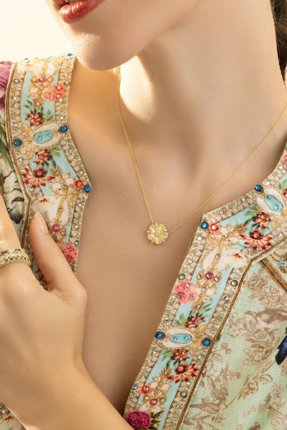 Tala Diamond Jasmine Bloom Pendant - Image 2