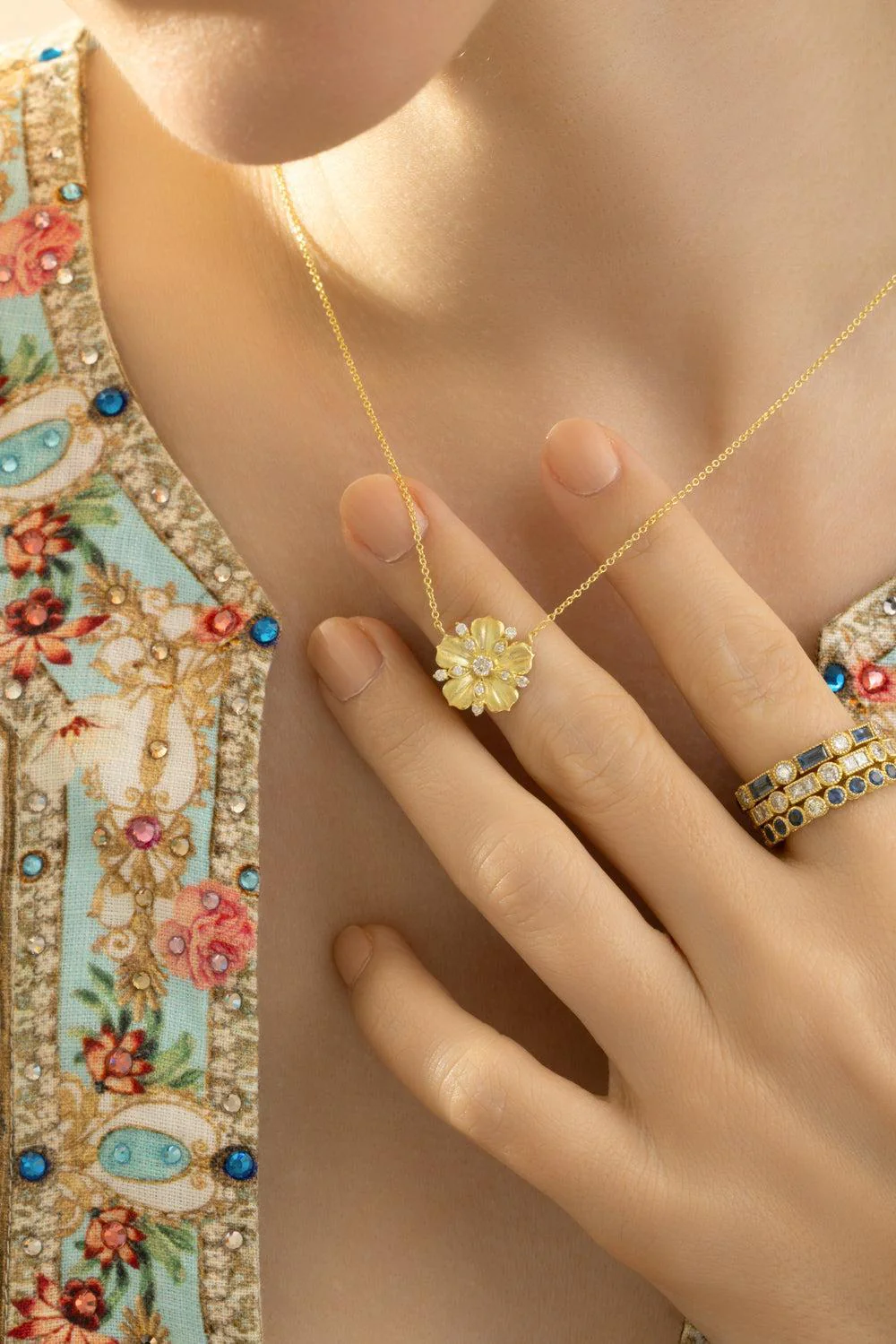 Tala Diamond Jasmine Bloom Pendant - Image 3