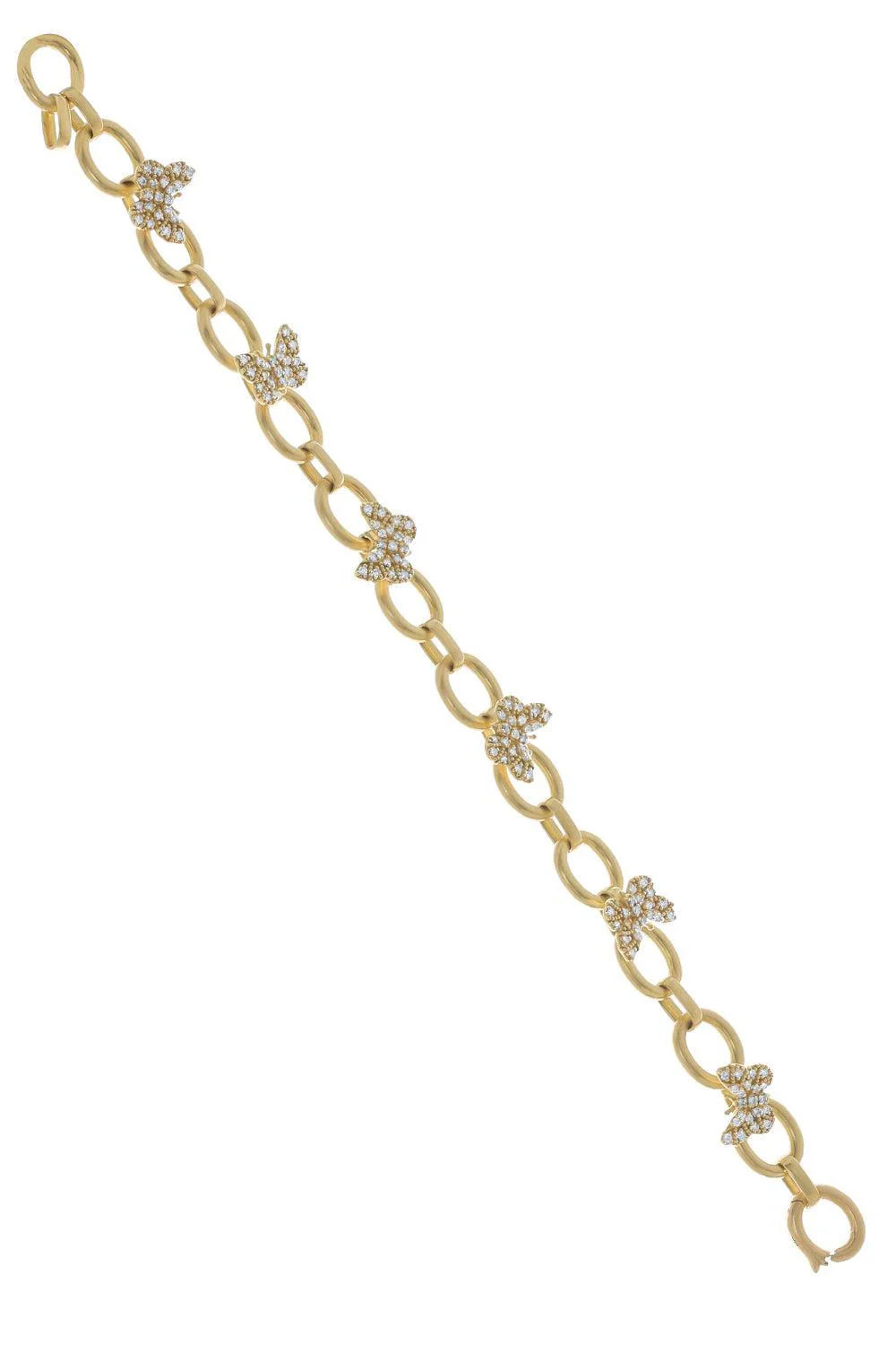 Tree of Life Diamond Butterfly Link Bracelet
