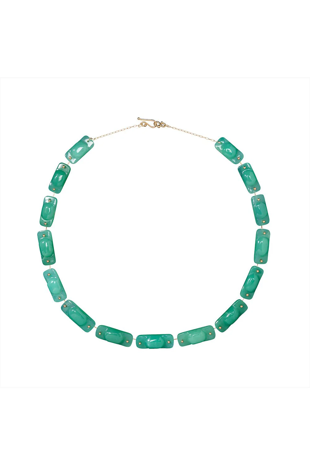 Chrysoprase Stone Tiles Necklace