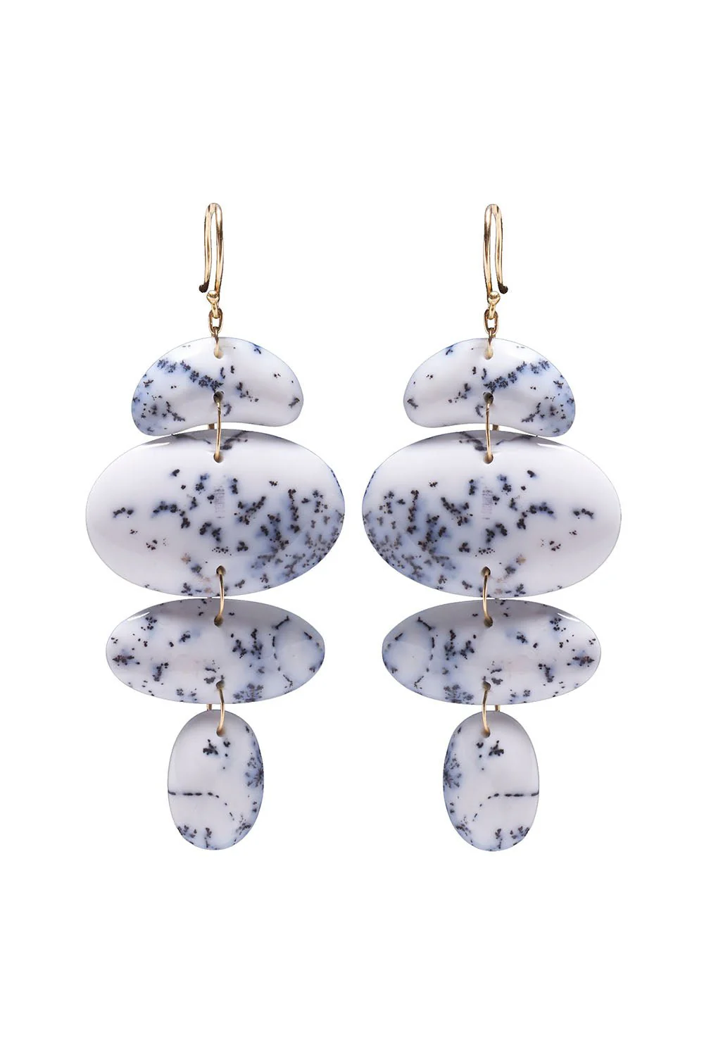 Dendritic Opal Oval Totems Earrings