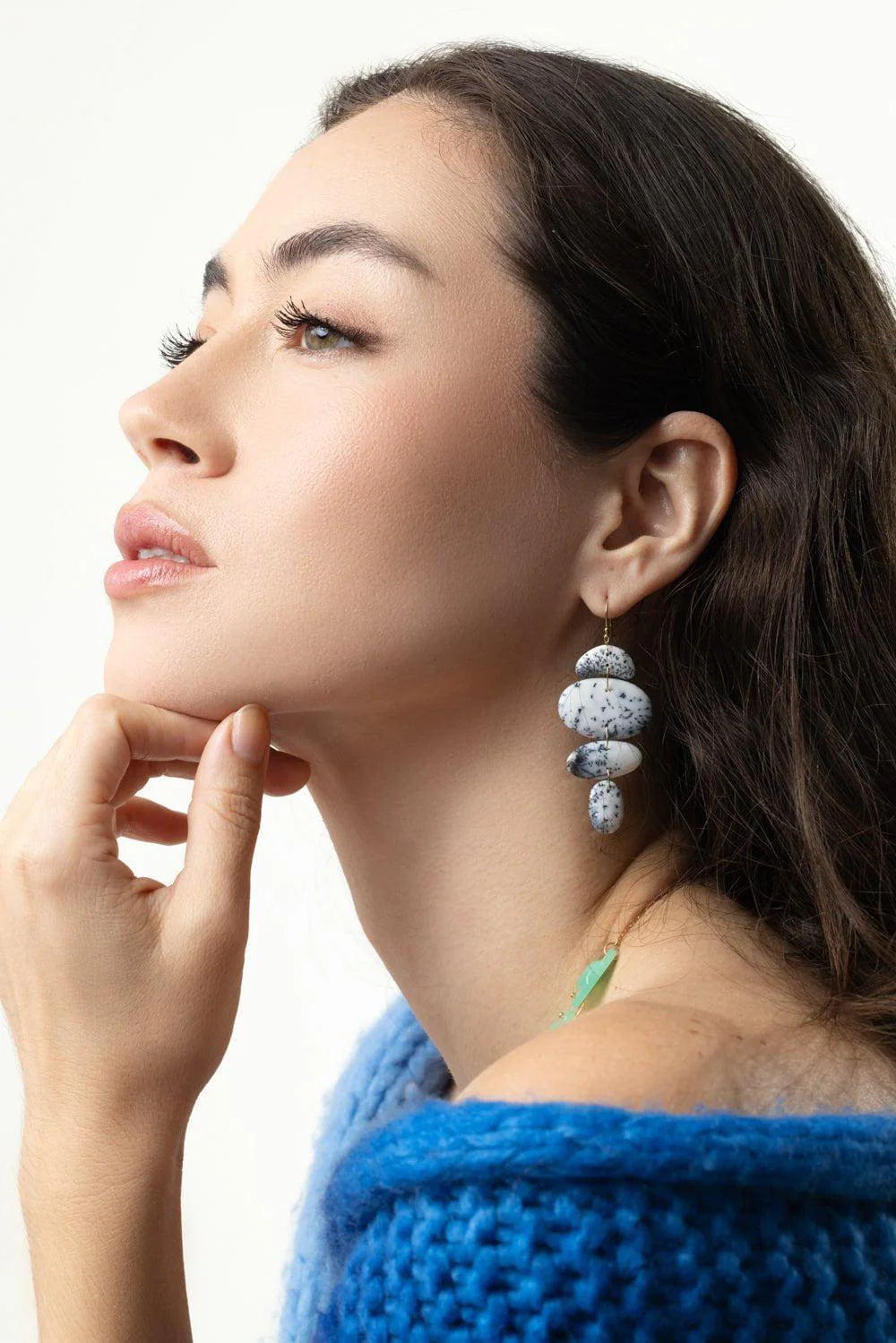 Dendritic Opal Oval Totems Earrings - Image 2