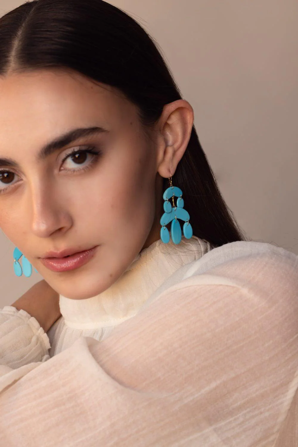 Mini Cut Stone Chandelier Earrings - Image 3