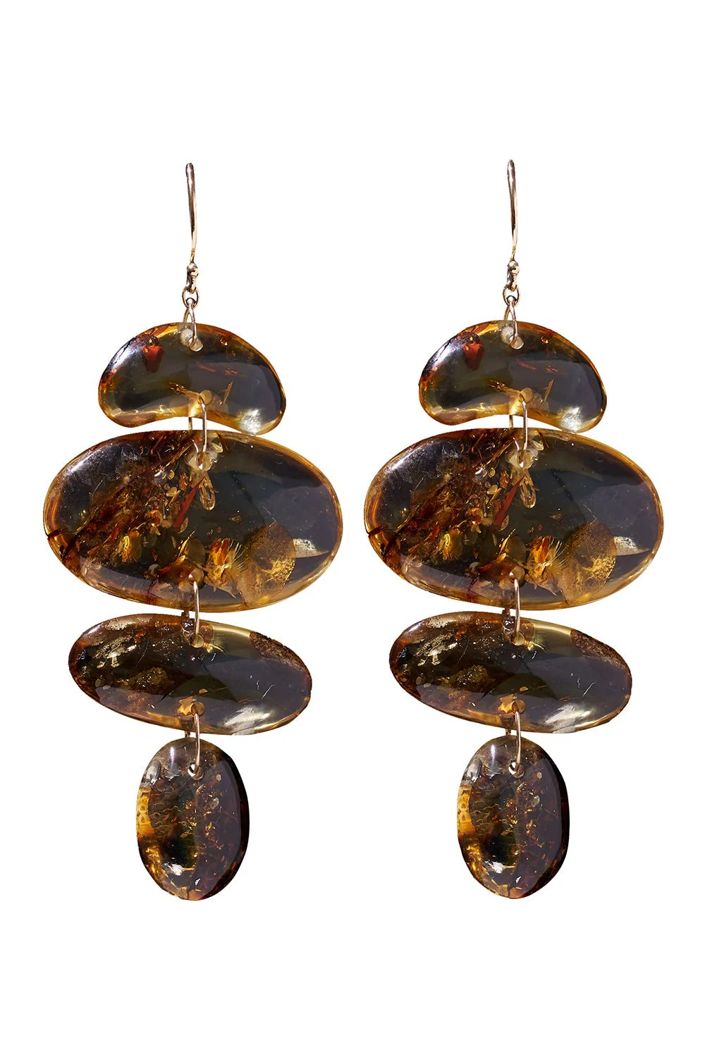 Oval Amber Totem Earrings
