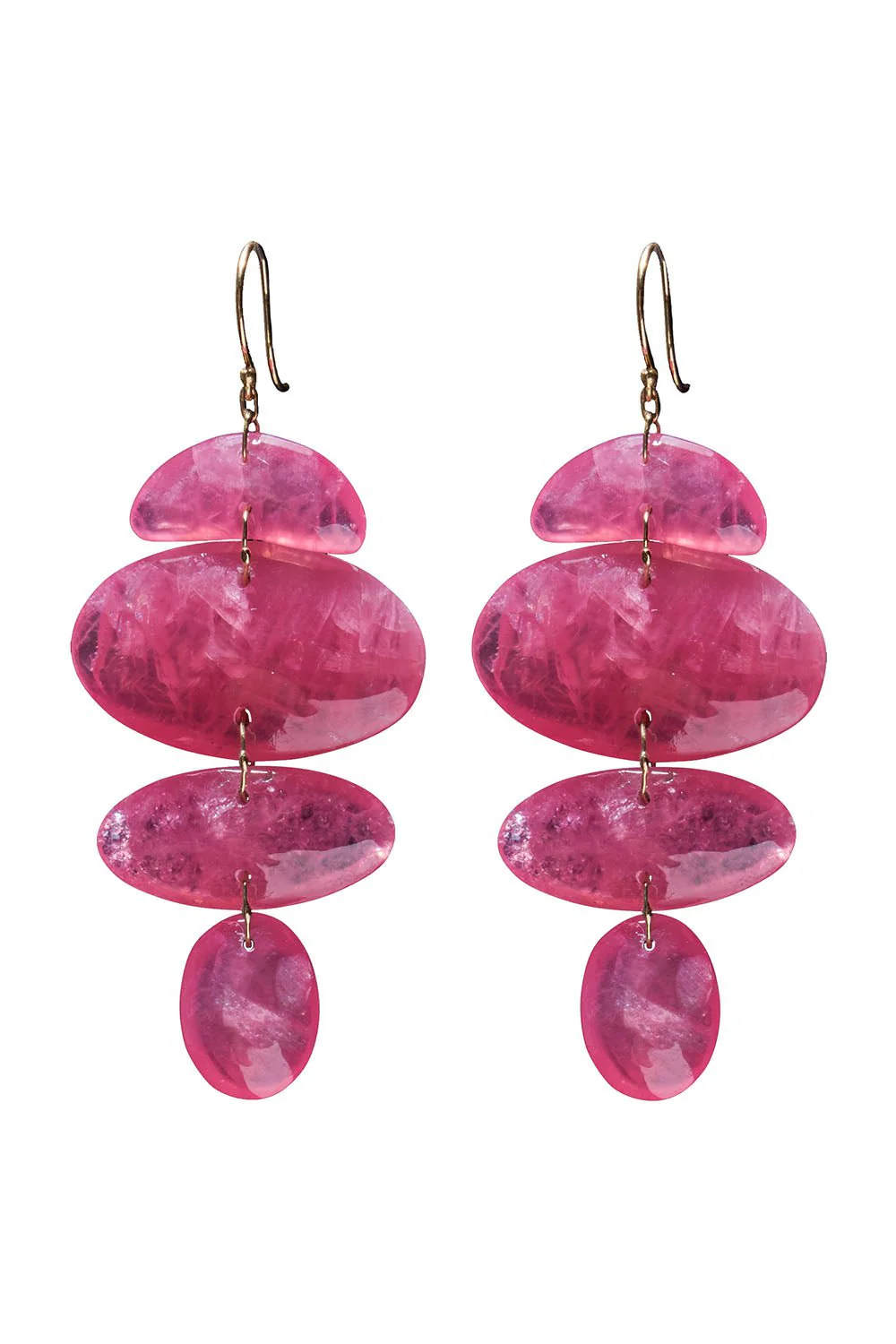 Rhodochrosite Oval Totem Earrings
