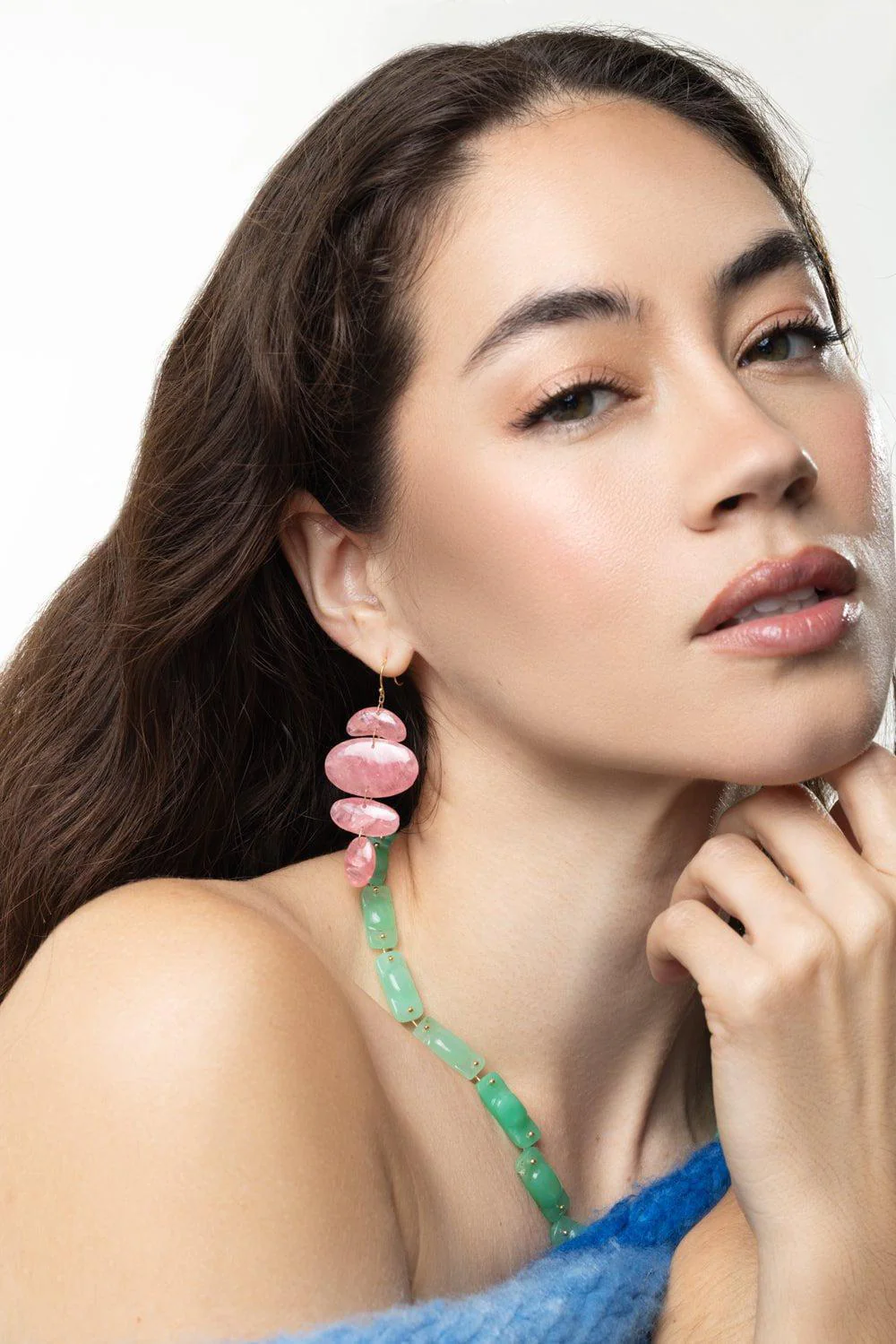 Rhodochrosite Oval Totem Earrings - Image 3