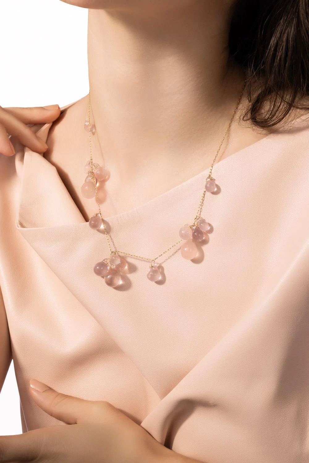 Rose Quartz Bubble Necklace - Image 4