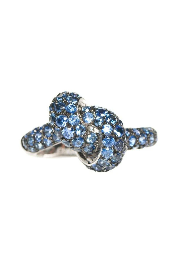 Blue Sapphire Love Knot Ring