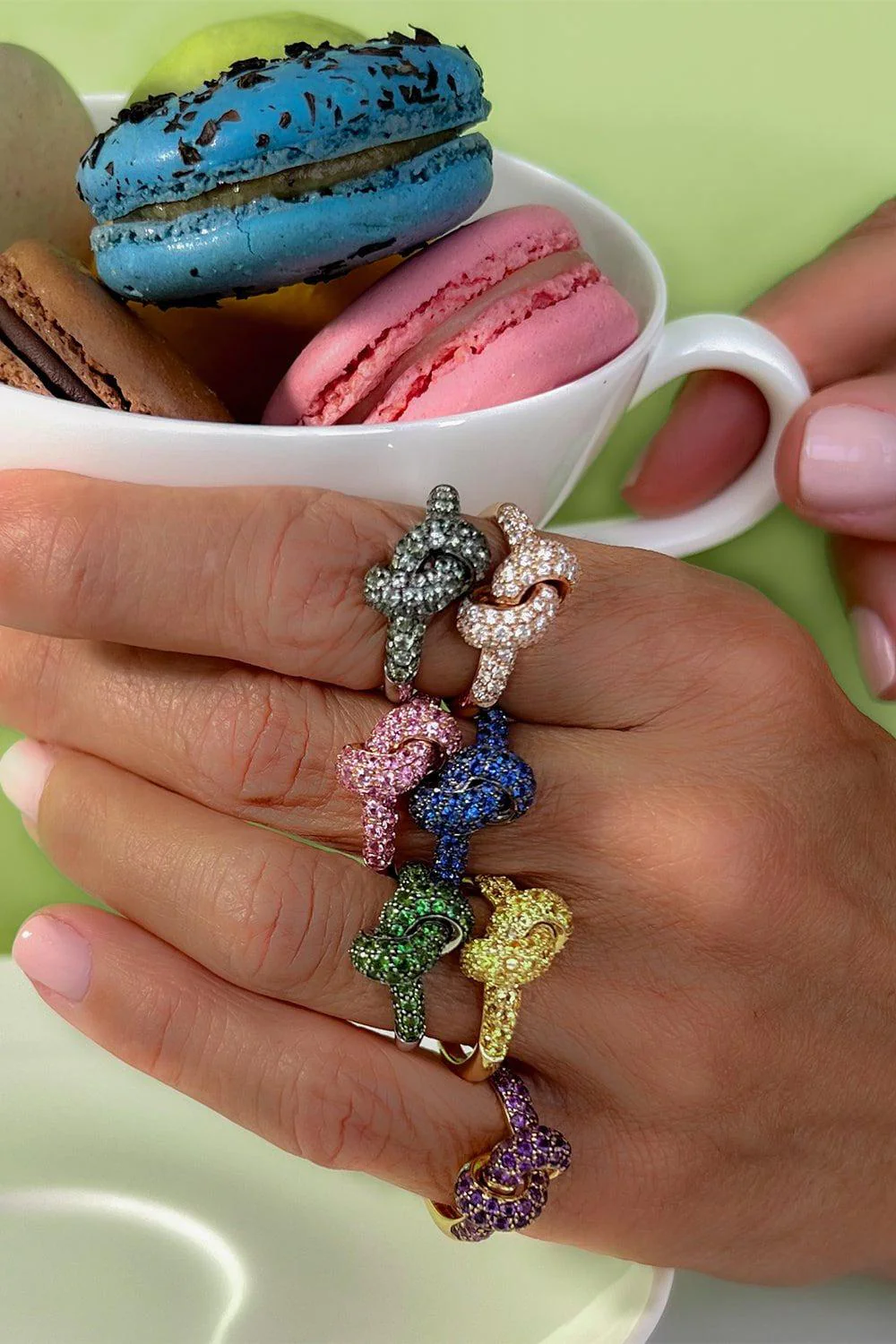 Blue Sapphire Love Knot Ring - Image 2