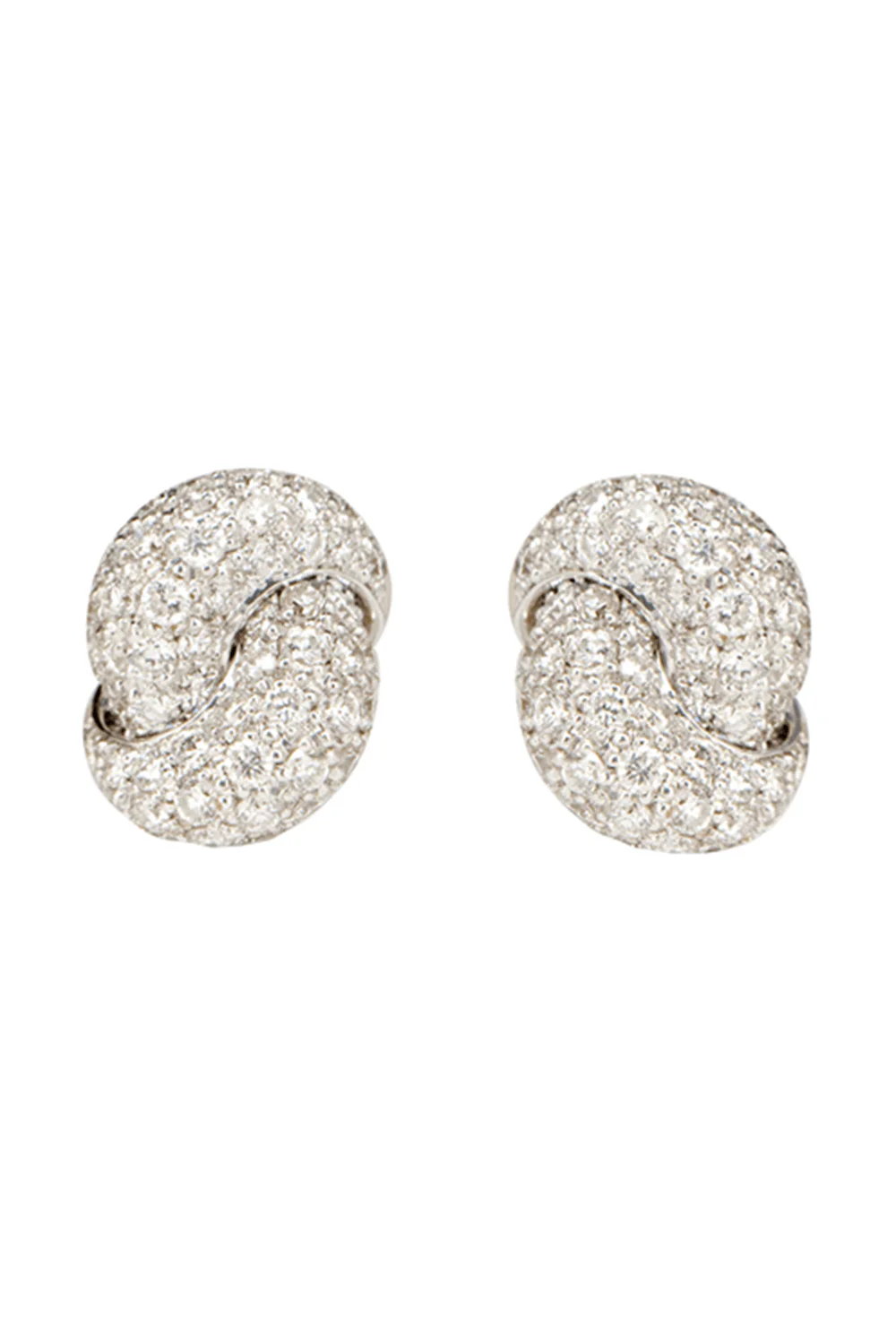 Diamond Love Knot Stud Earrings