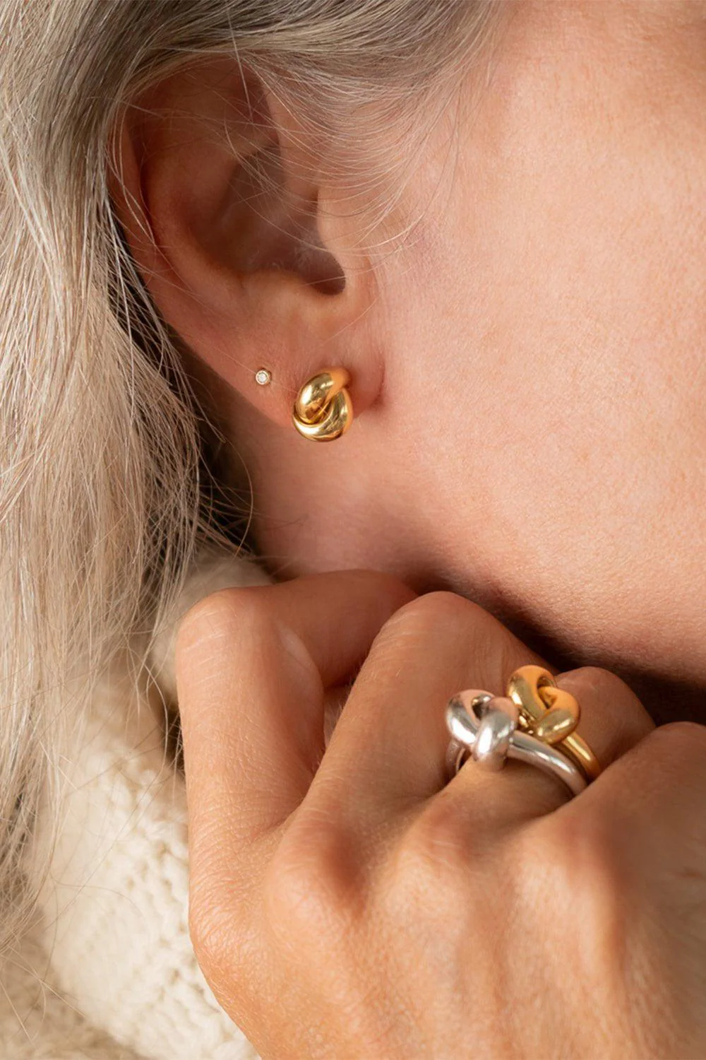 Love Knot Stud Earrings - Image 2