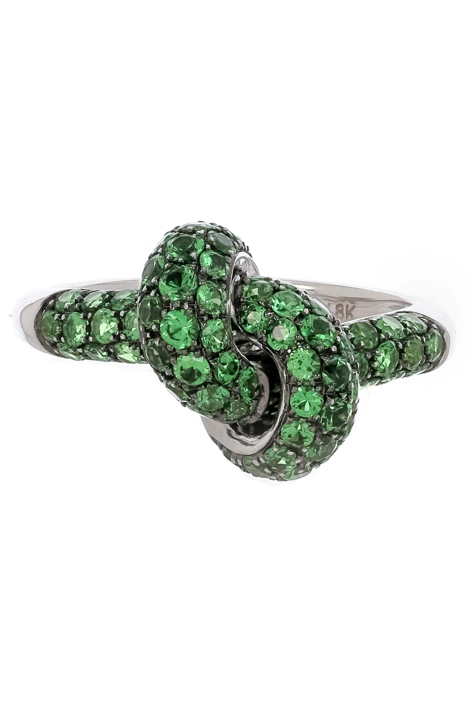 Tsavorite Love Knot Ring
