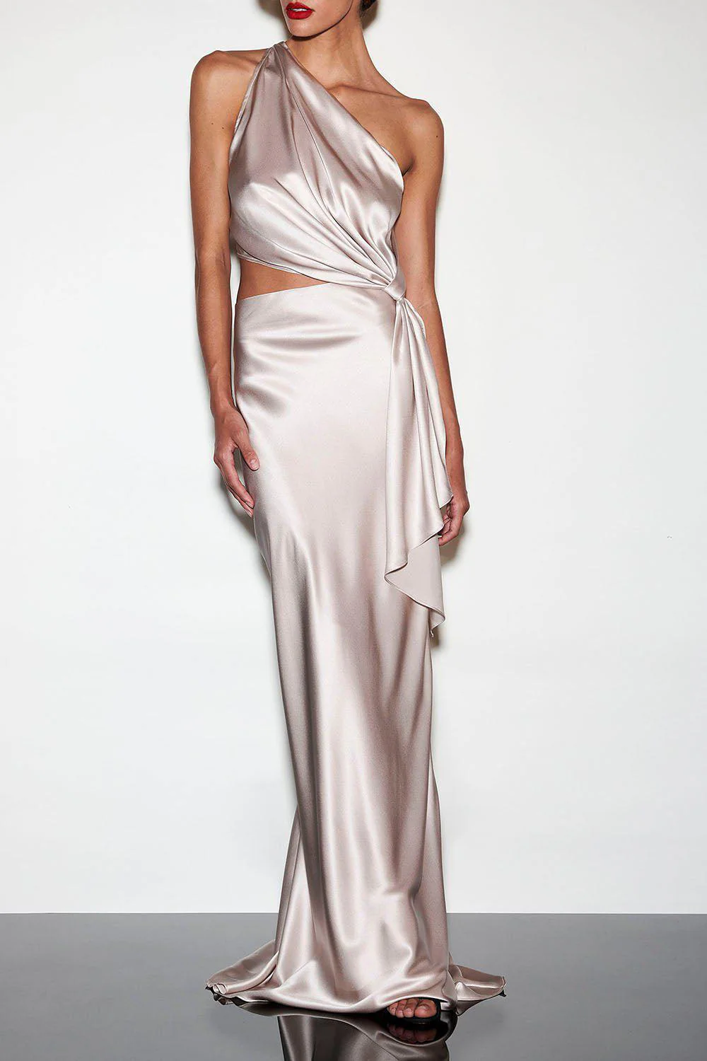 One Shoulder Top - Stone - Image 2