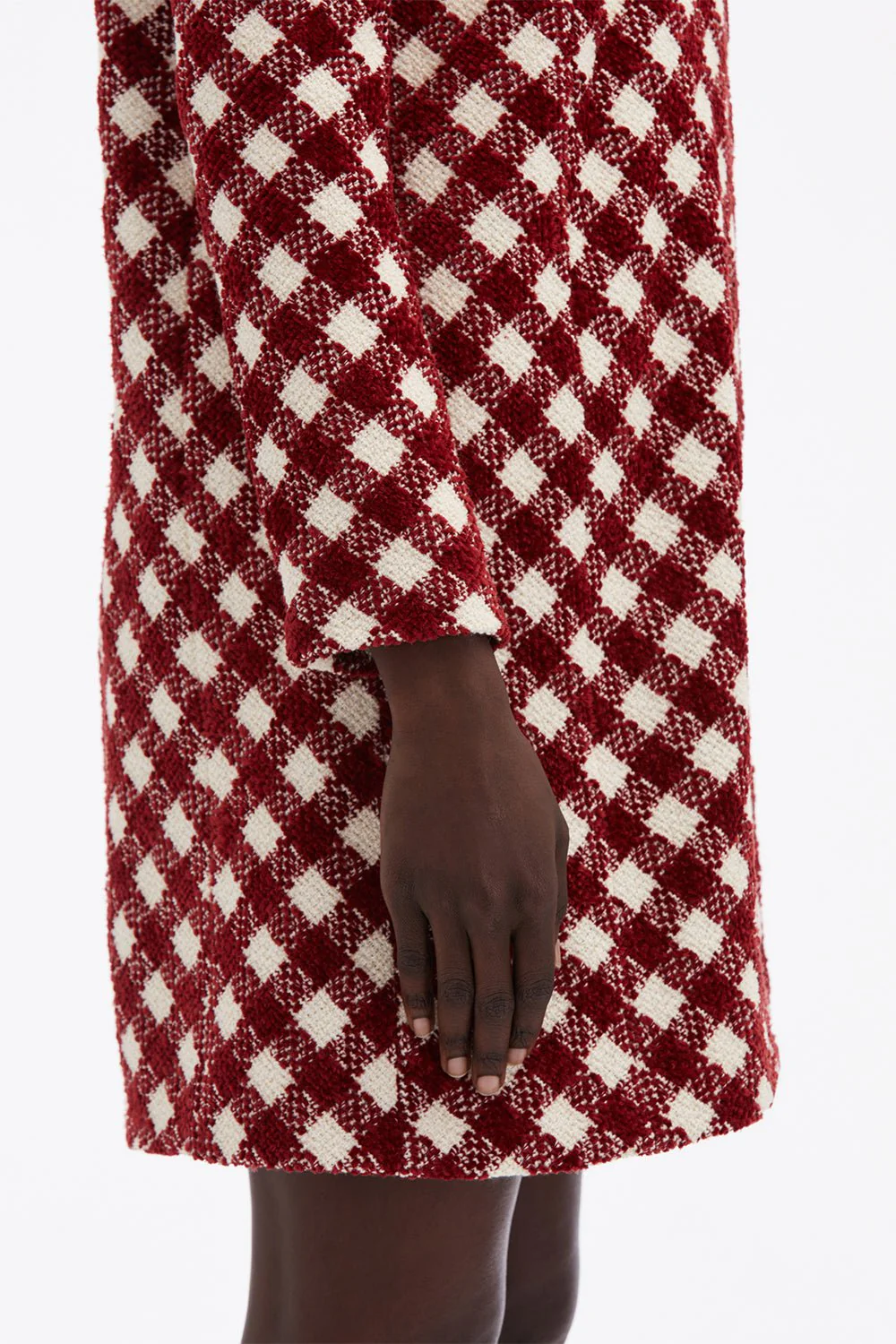 Three Quarter Sleeve Check Jacket - Image 3