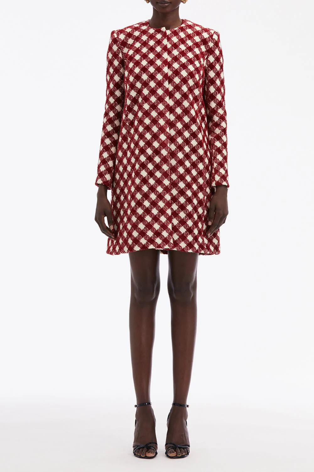 Three Quarter Sleeve Check Jacket - Image 4