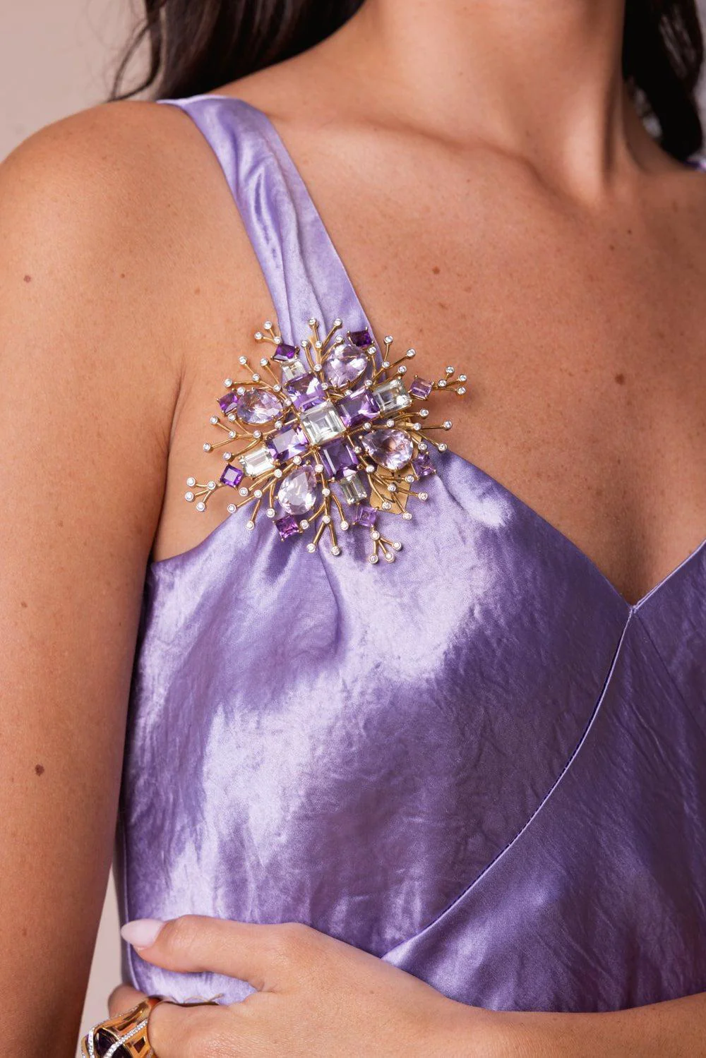Amethyst Diamond Brooch - Image 4