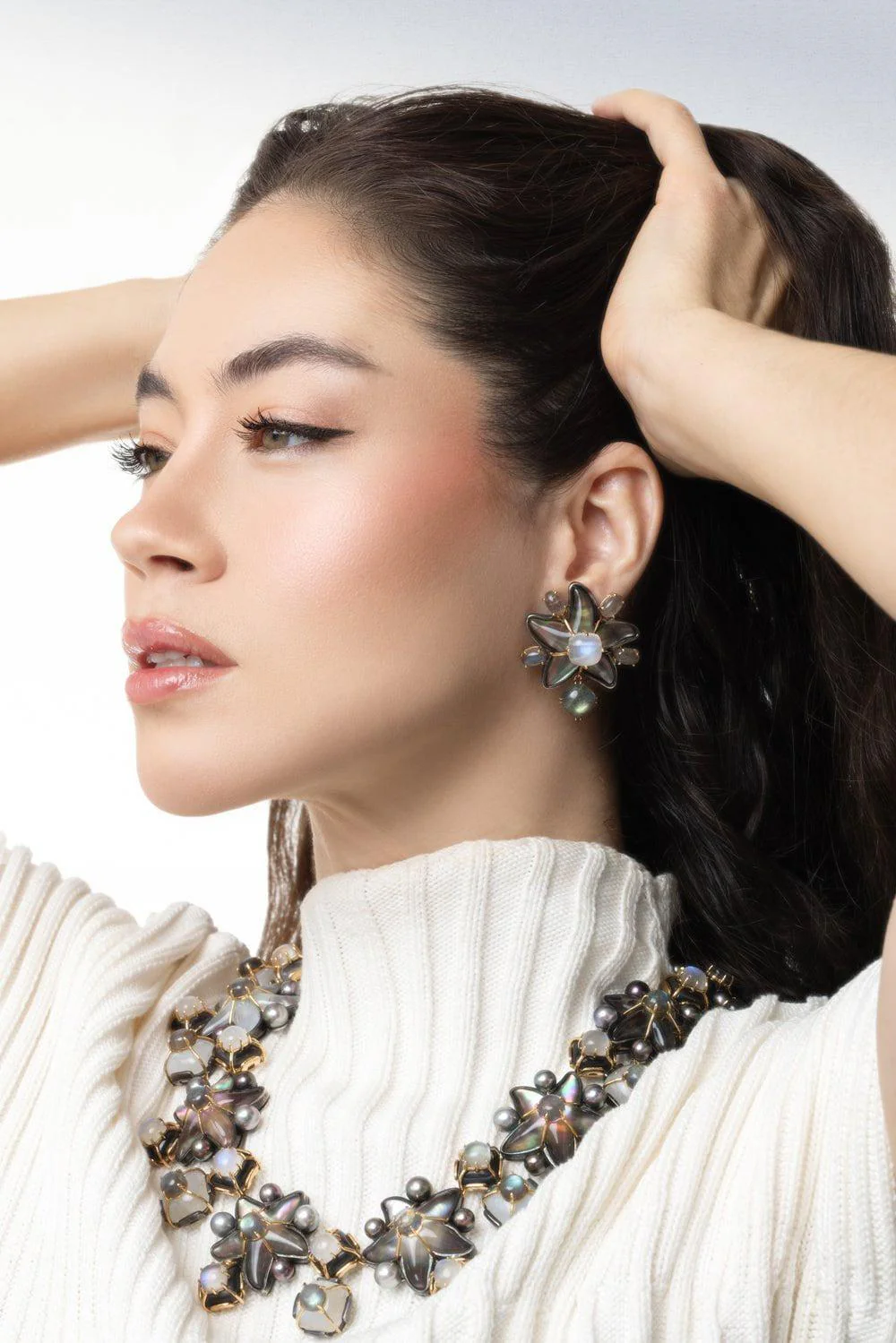 Star Moonstone Earrings - Image 2