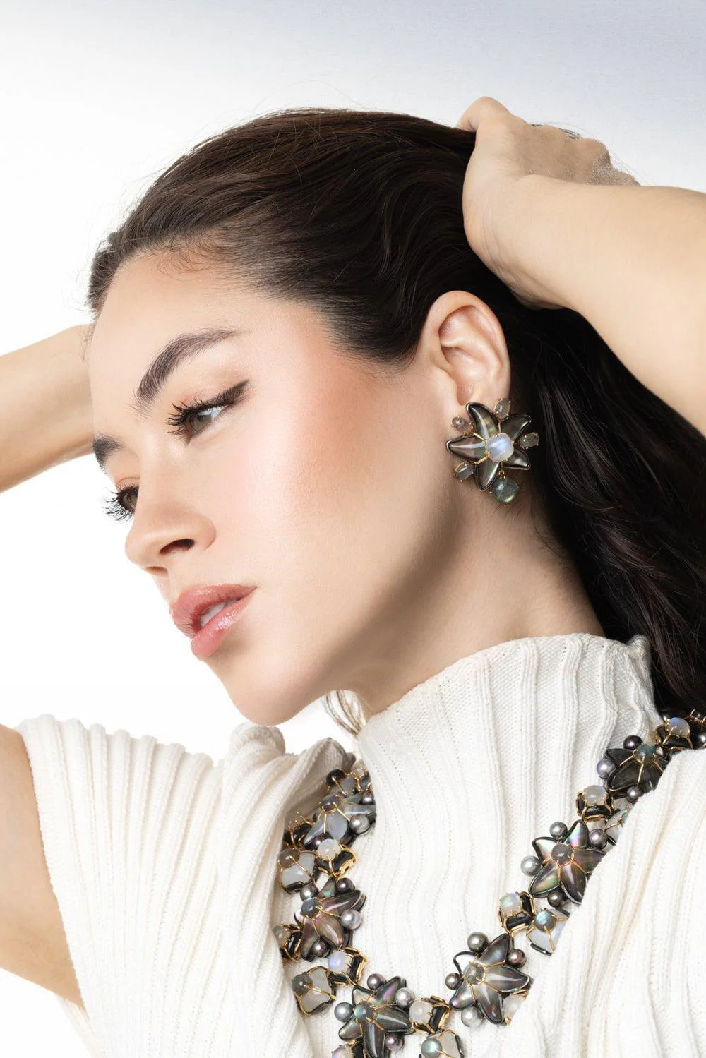 Star Moonstone Earrings - Image 4