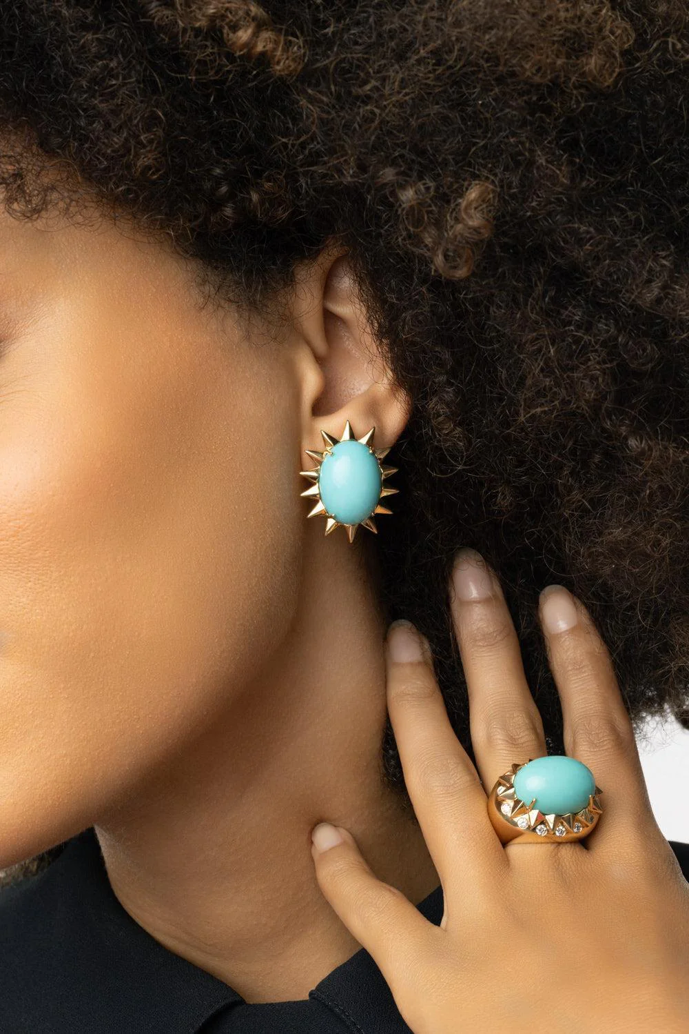 Turquoise Spike Earrings - Image 2