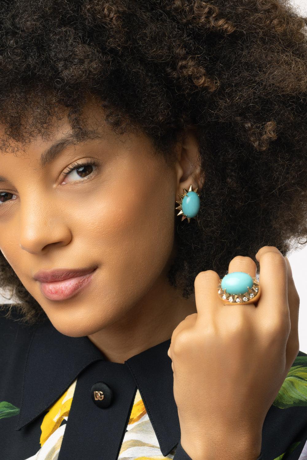 Turquoise Spike Earrings - Image 4