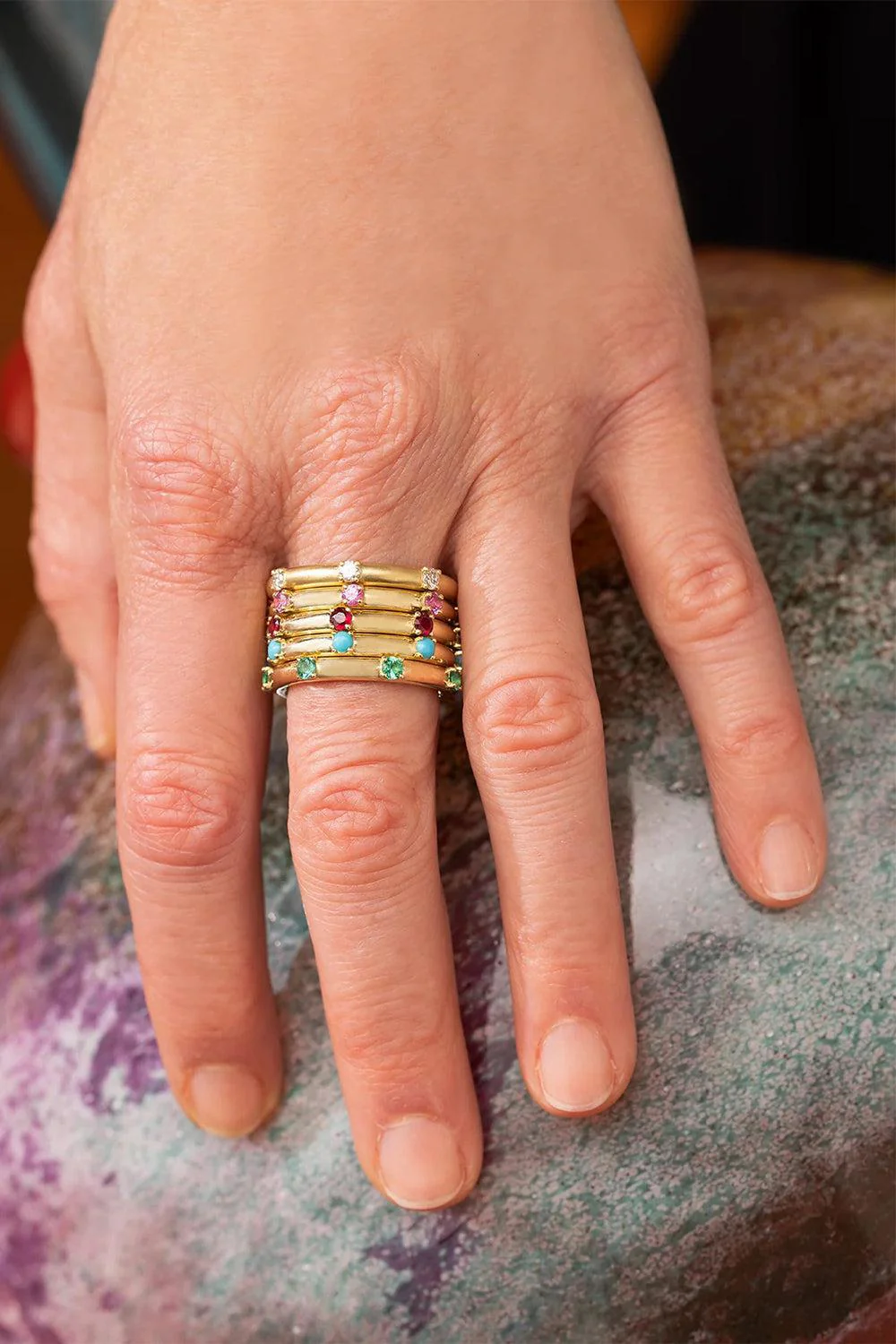 Turquoise Polka Dot Ring - Image 2