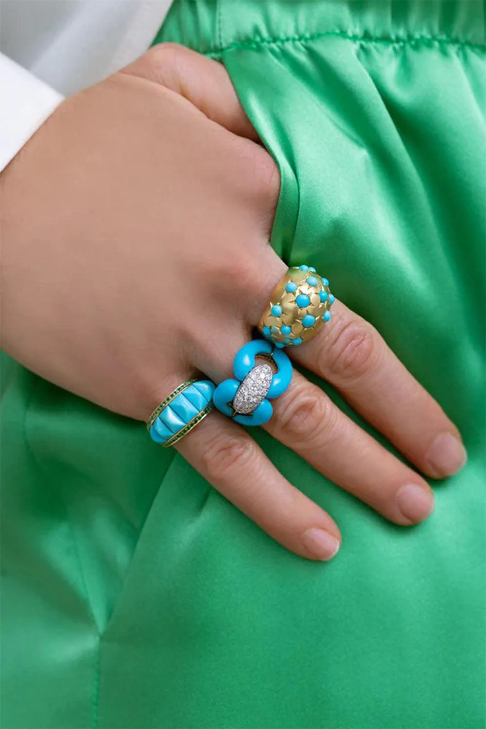 Turquoise Stardust Dome Ring - Image 2