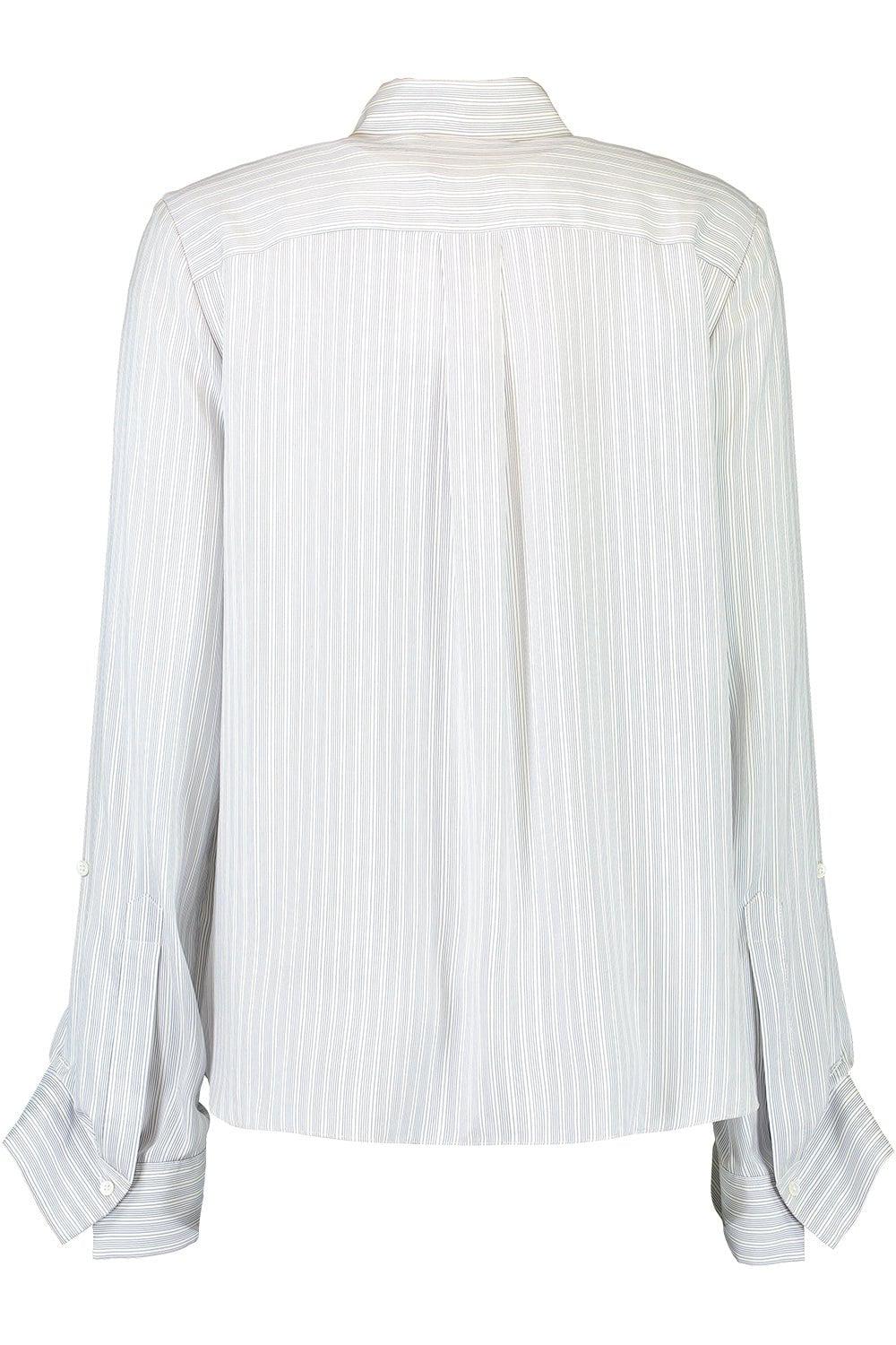 Boyfriend Silk Shirt - Blue Stripe - Image 6