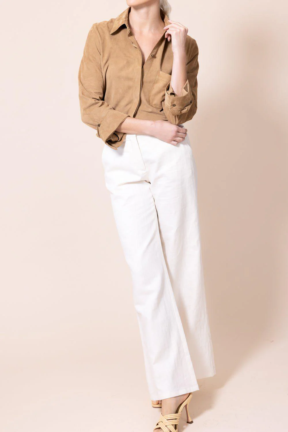 Boyfriend Suede Shirt - Tobacco - Image 3