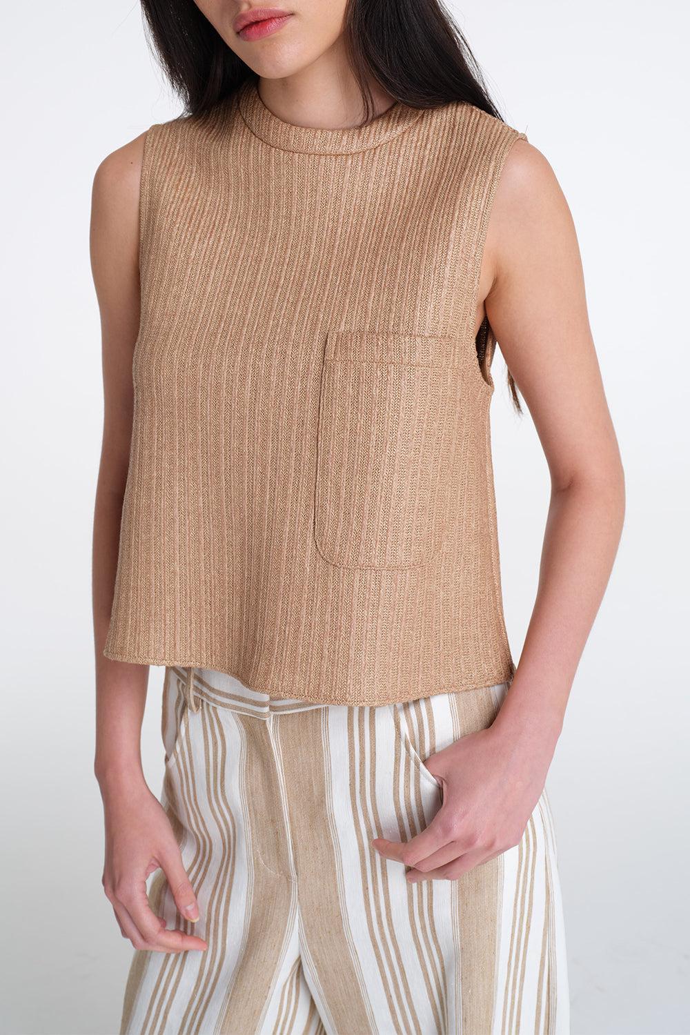 Cropped Muscle Tank - Natural - Image 2