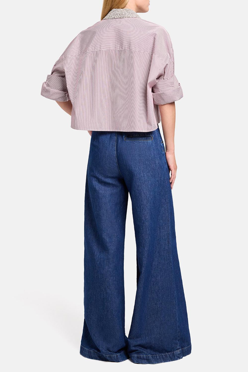 Next Ex Crystal Collar Shirt - White Wine - Image 4