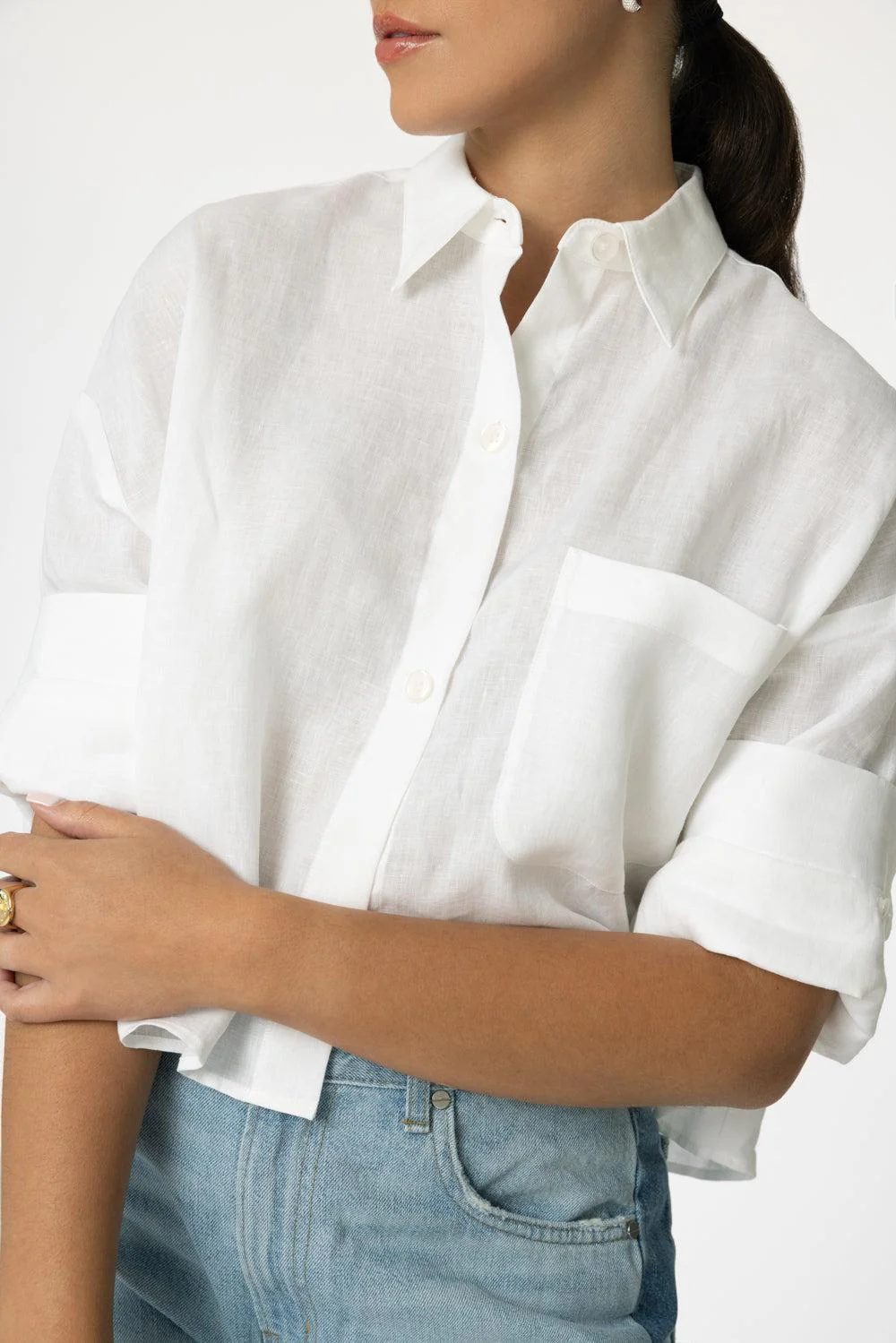 Next Ex Linen Shirt - White - Image 3