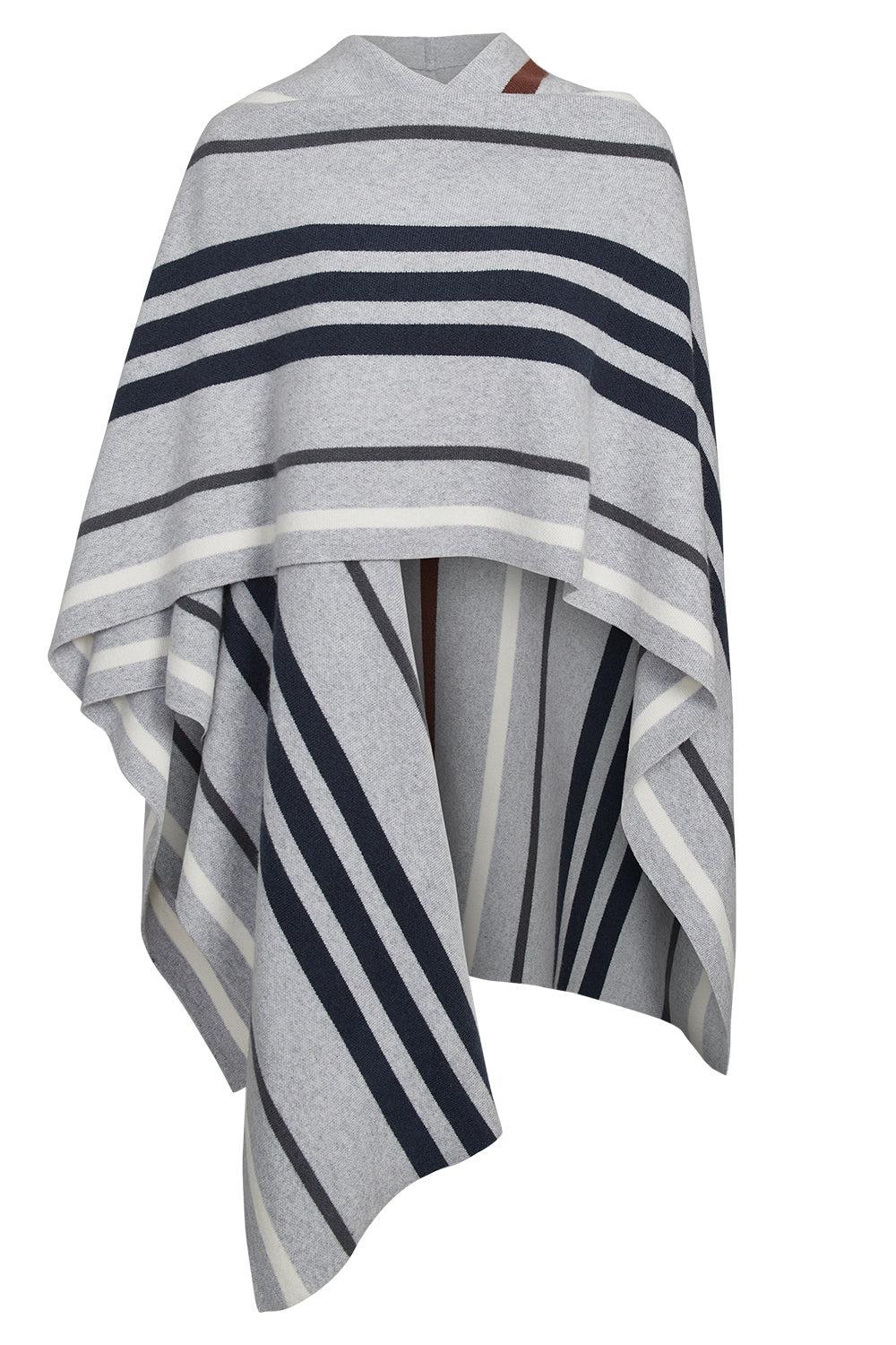Striped Wrap Poncho