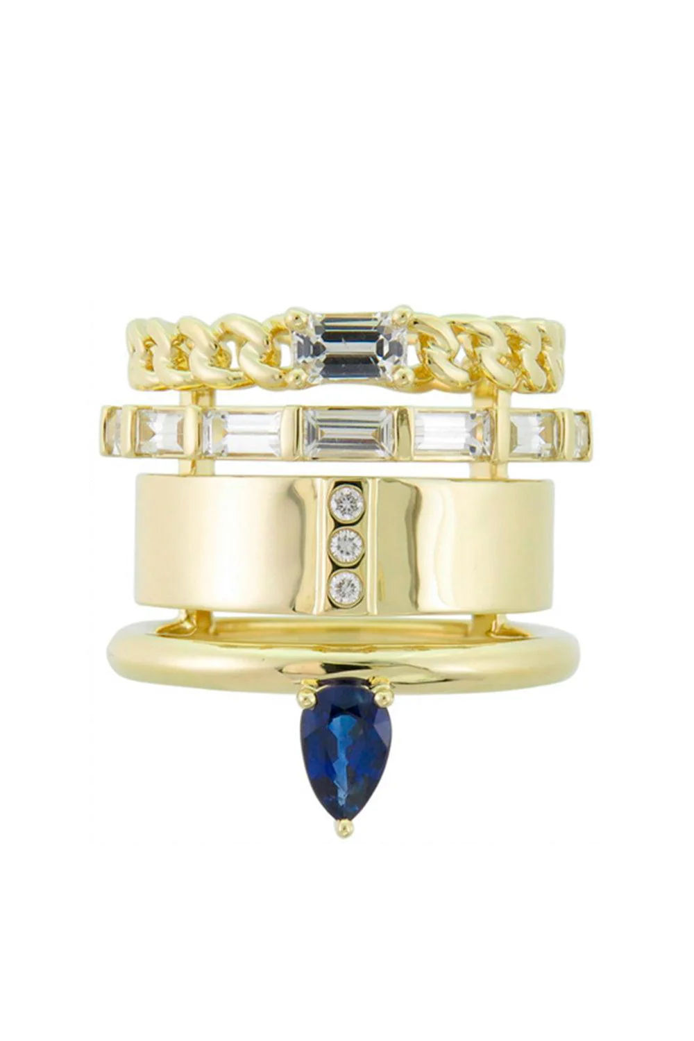 Blue Sapphire Type Stack Ring