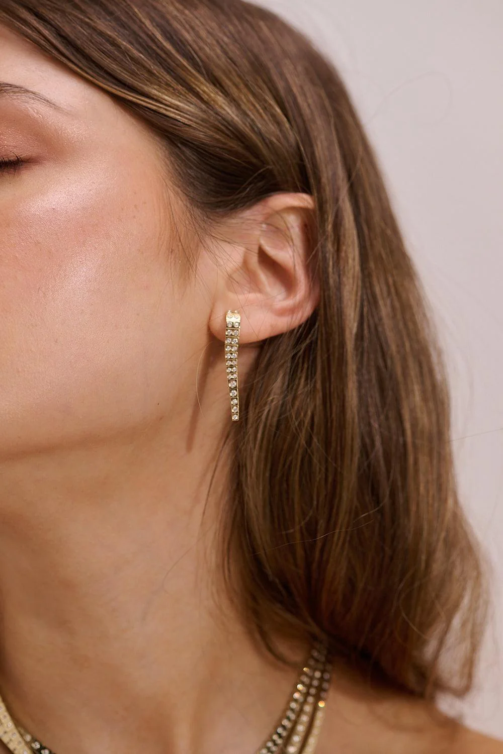 Diamond Leggo Id Large Earrings - Image 2