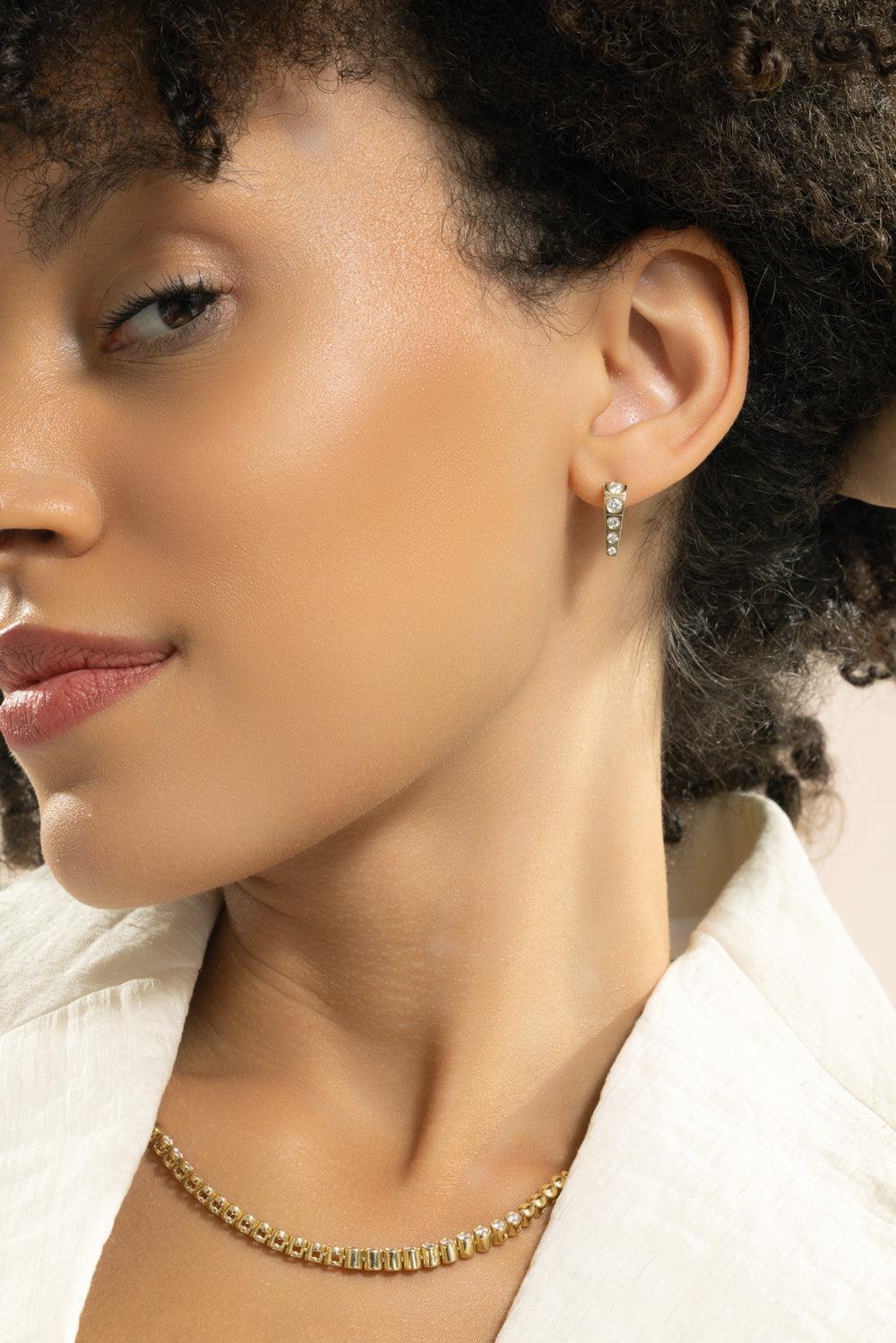 Diamond Leggo Mini Earrings - Image 3