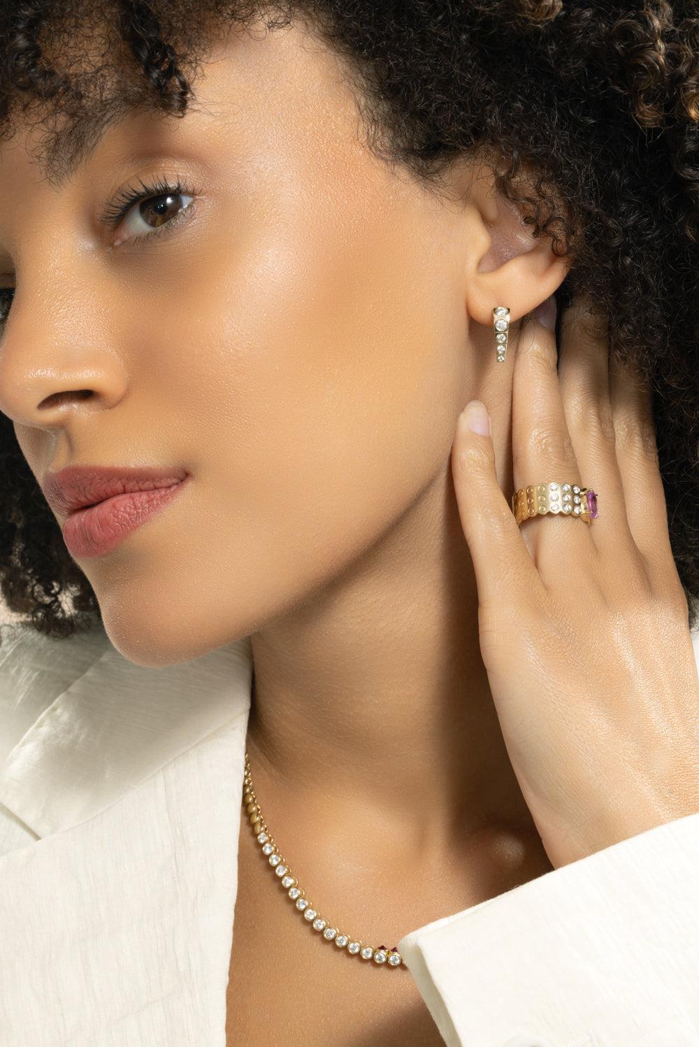 Diamond Leggo Mini Earrings - Image 4