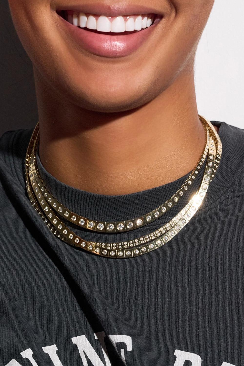 Diamond Leggo Riviere Tennis Necklace - Image 2