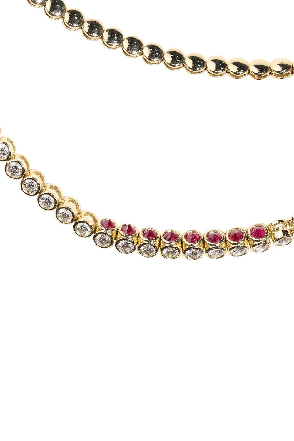 Diamond Ruby Tubbo Sideway Tennis Necklace - Image 5