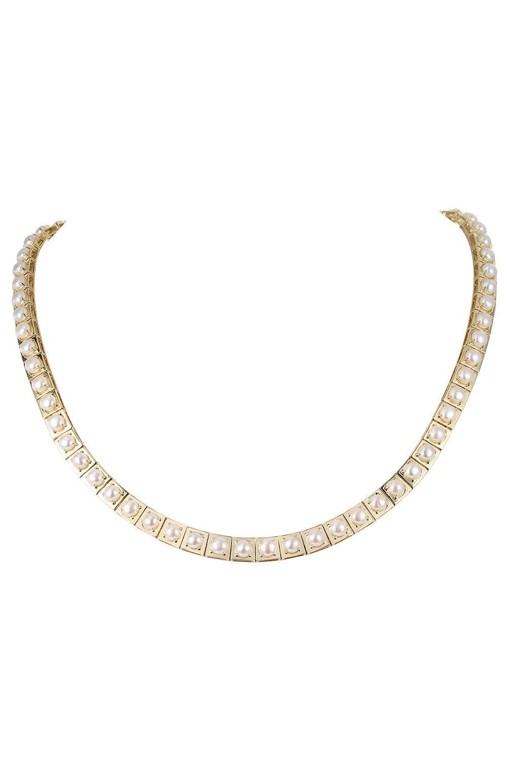 Pearl Leggo Tennis Necklace