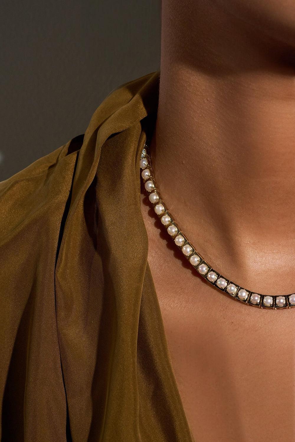 Pearl Leggo Tennis Necklace - Image 2
