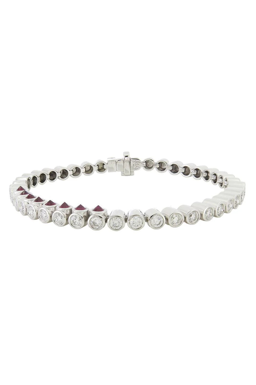 Ruby Diamond Tubbo Sideway Tennis Bracelet