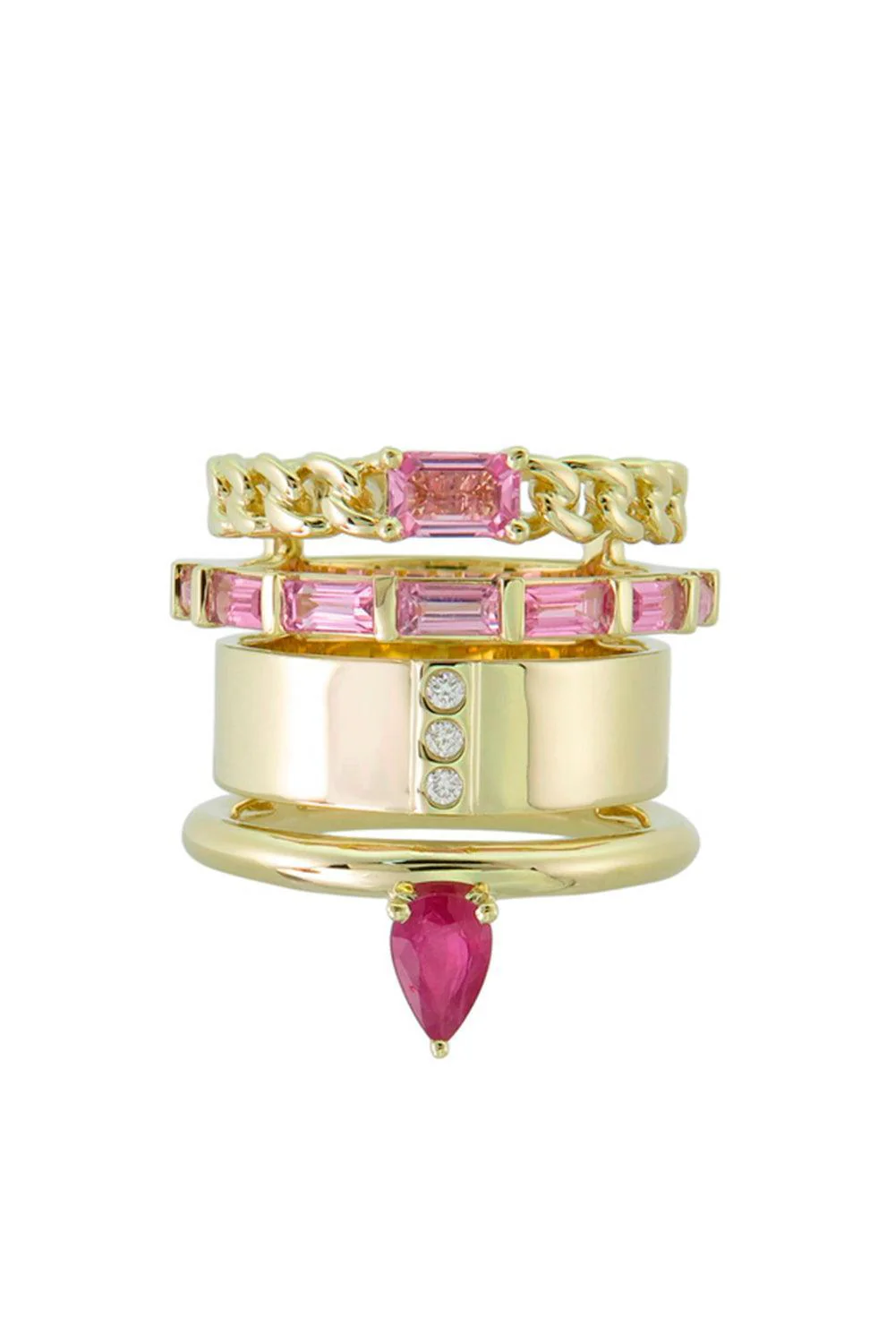 Stack Ruby Pink Sapphire Type Ring
