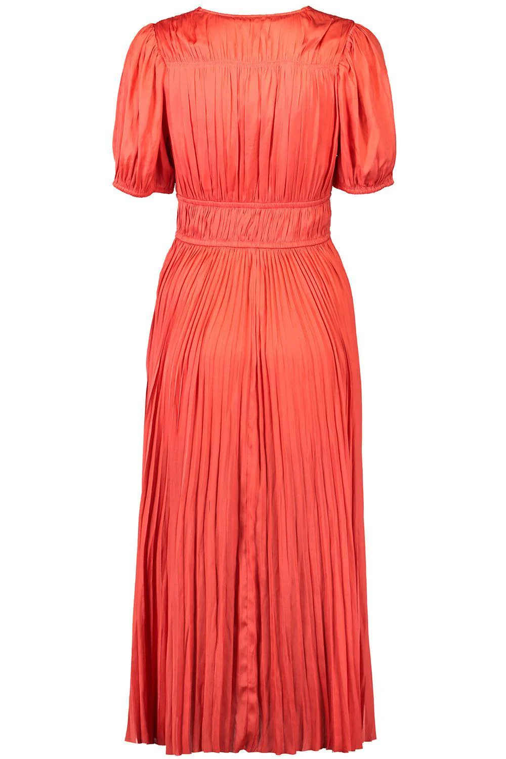 Audra Puff Sleeve Dress - Coral - Image 5