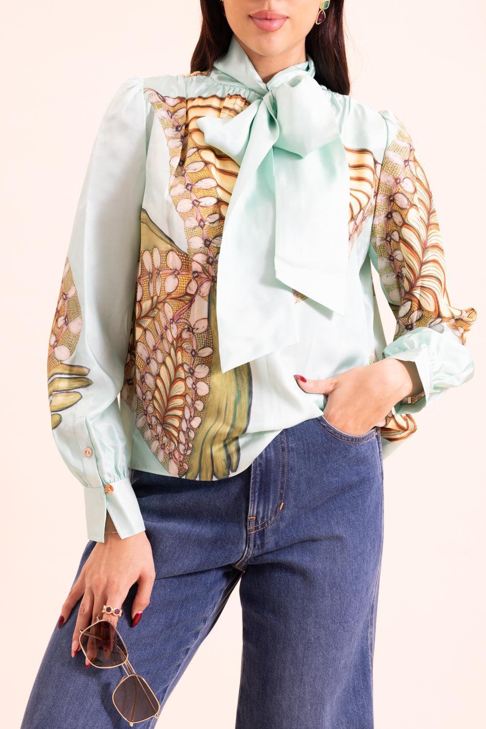 Ornament Tie Neck Blouse - Image 2