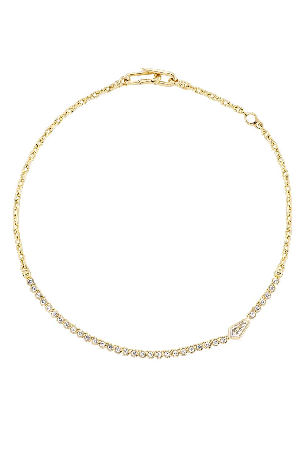 Champagne  Diamond Kite Vessel Tennis Necklace