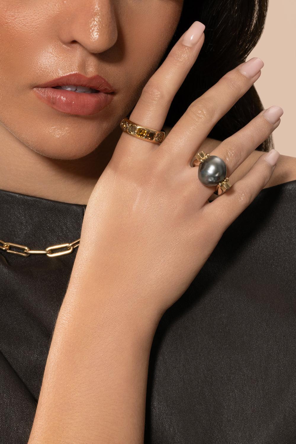 Champagne Diamond Ultra Gauge Ring - Image 3