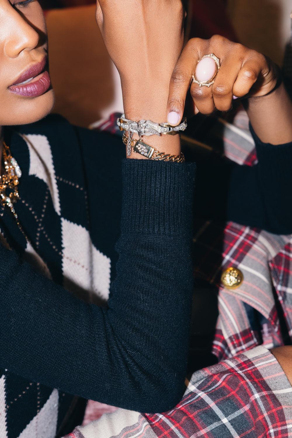 Diamond Curb Chain Bracelet - Image 3
